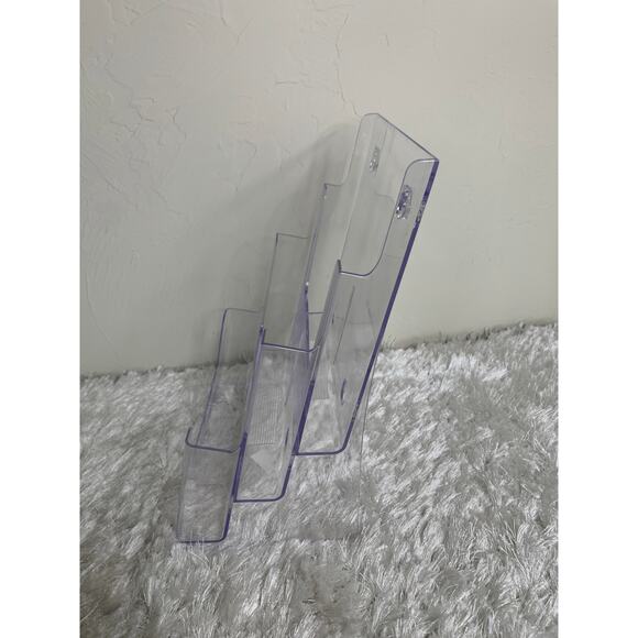 Clear Acrylic Wall Desktop File Organizer Vertical 9.75 x 12.75 x 6" - Picture 4 of 5